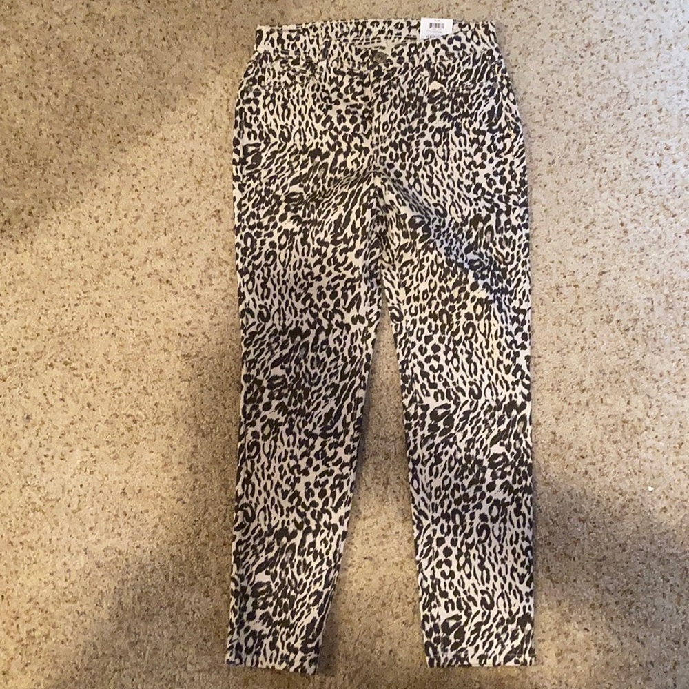 Leopard print jeans
